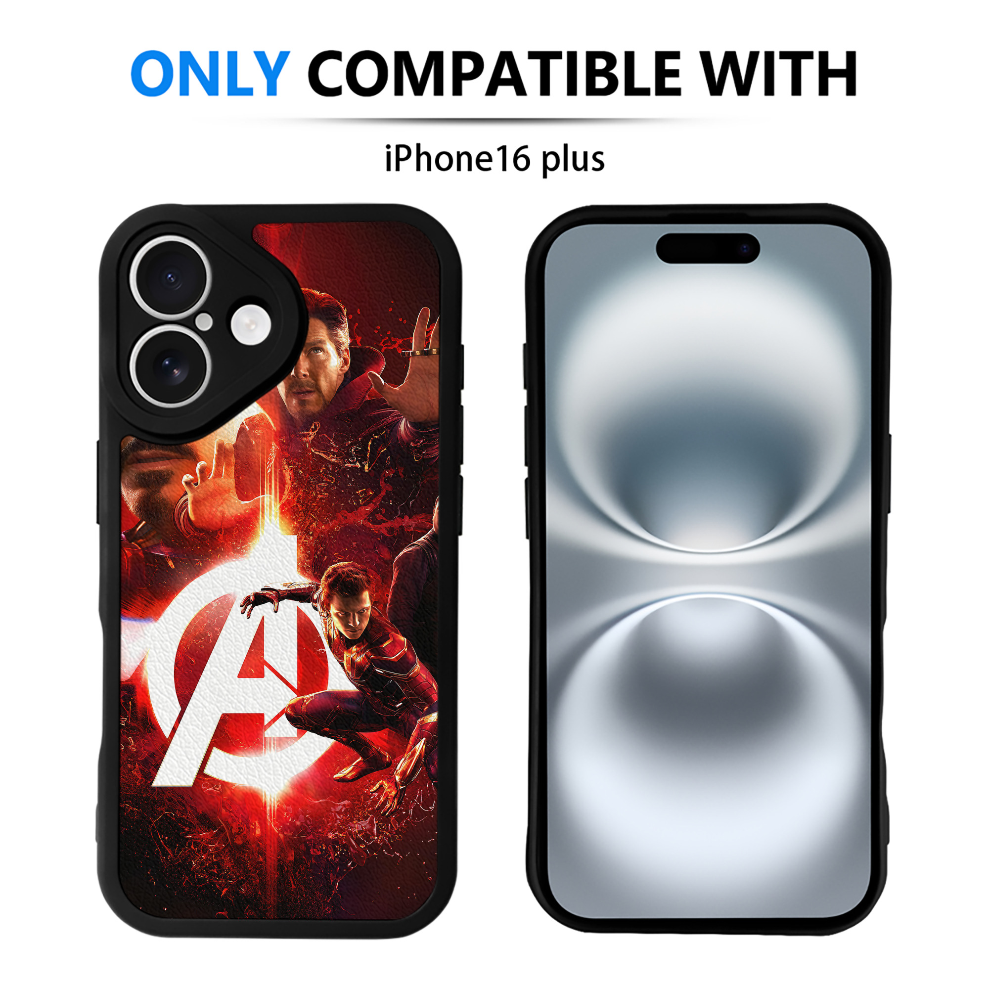 （画像用） アベンジャーズ The Avengers 【iPhone 16シリーズ対応】シリコンスマホケース（レザー調） 材質：シリコン